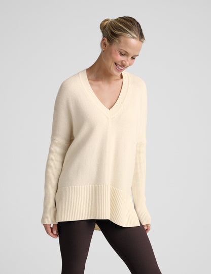 Beyond Yoga Wool-Cashmere V-Neck Sweater