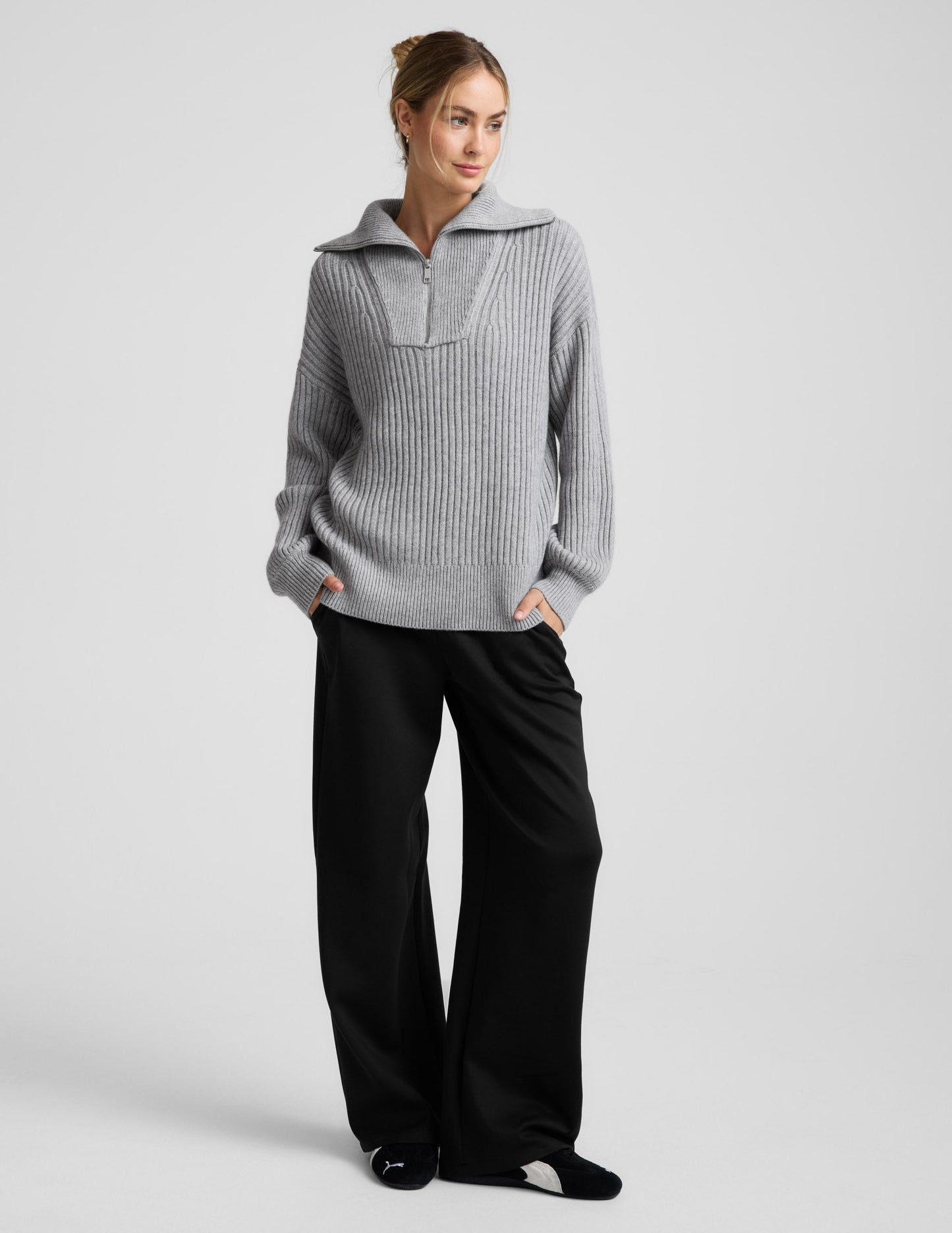 Beyond Yoga Wool Blend Collared Pullover
