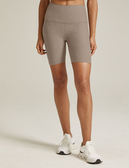 Beyond Yoga High Waisted Spacedye Biker Shorts - Birch Heather