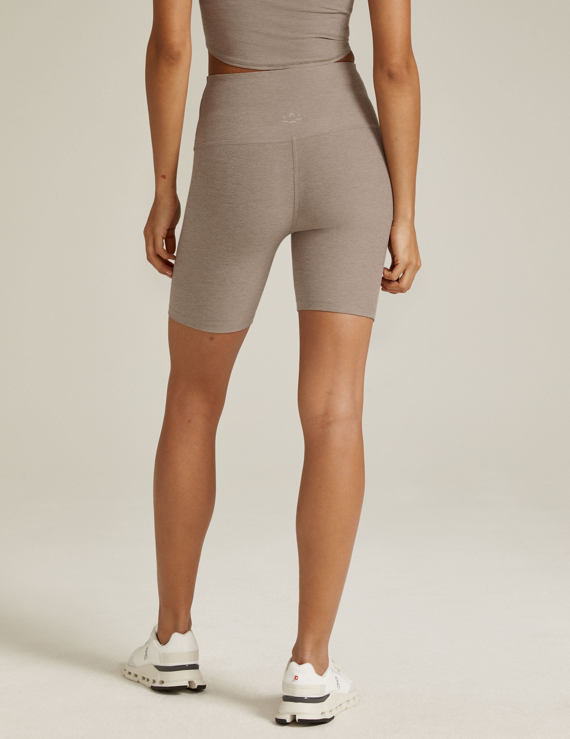 Beyond Yoga High Waisted Spacedye Biker Shorts - Birch Heather