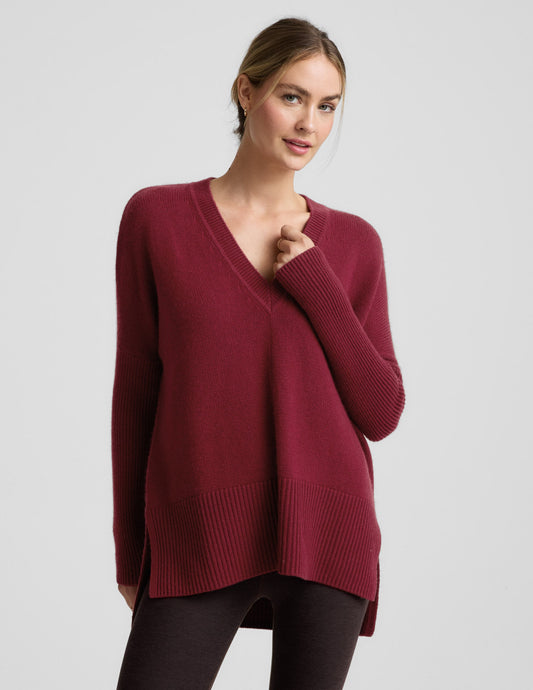 Beyond Yoga Wool-Cashmere V-Neck Sweater