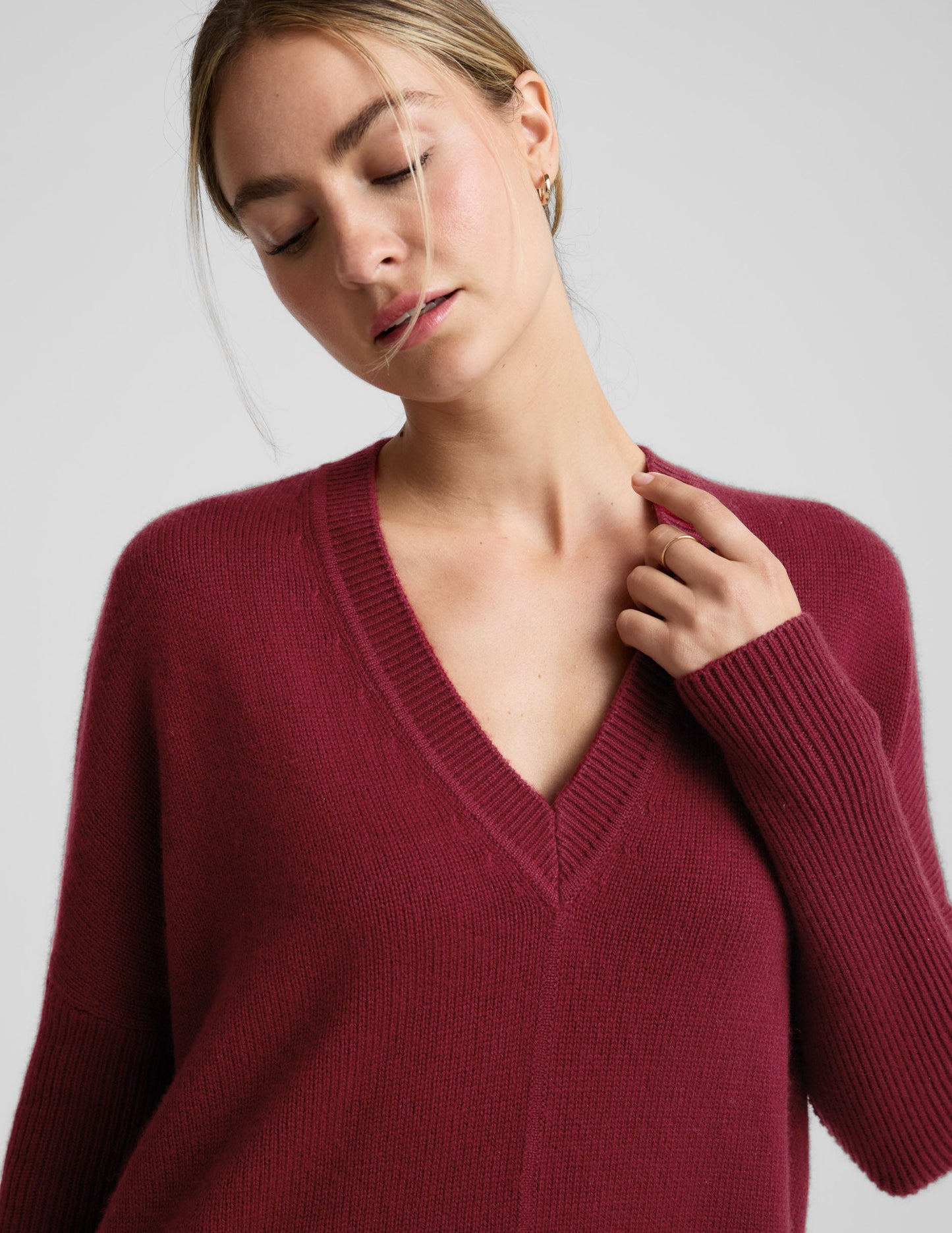Beyond Yoga Wool-Cashmere V-Neck Sweater