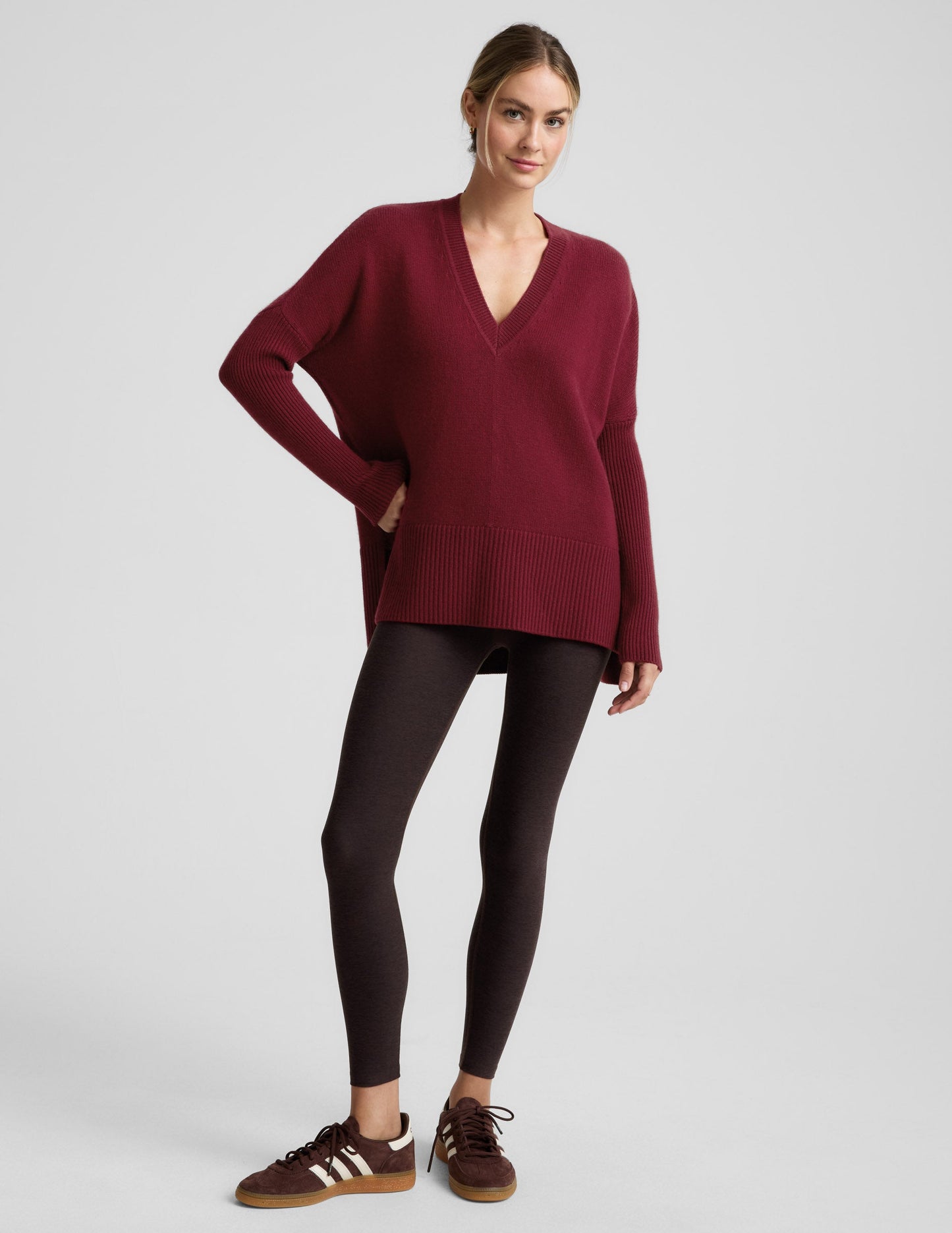 Beyond Yoga Wool-Cashmere V-Neck Sweater