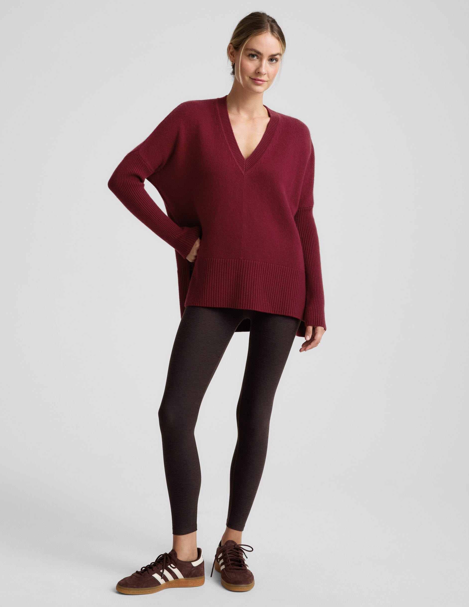 Beyond Yoga Wool-Cashmere V-Neck Sweater