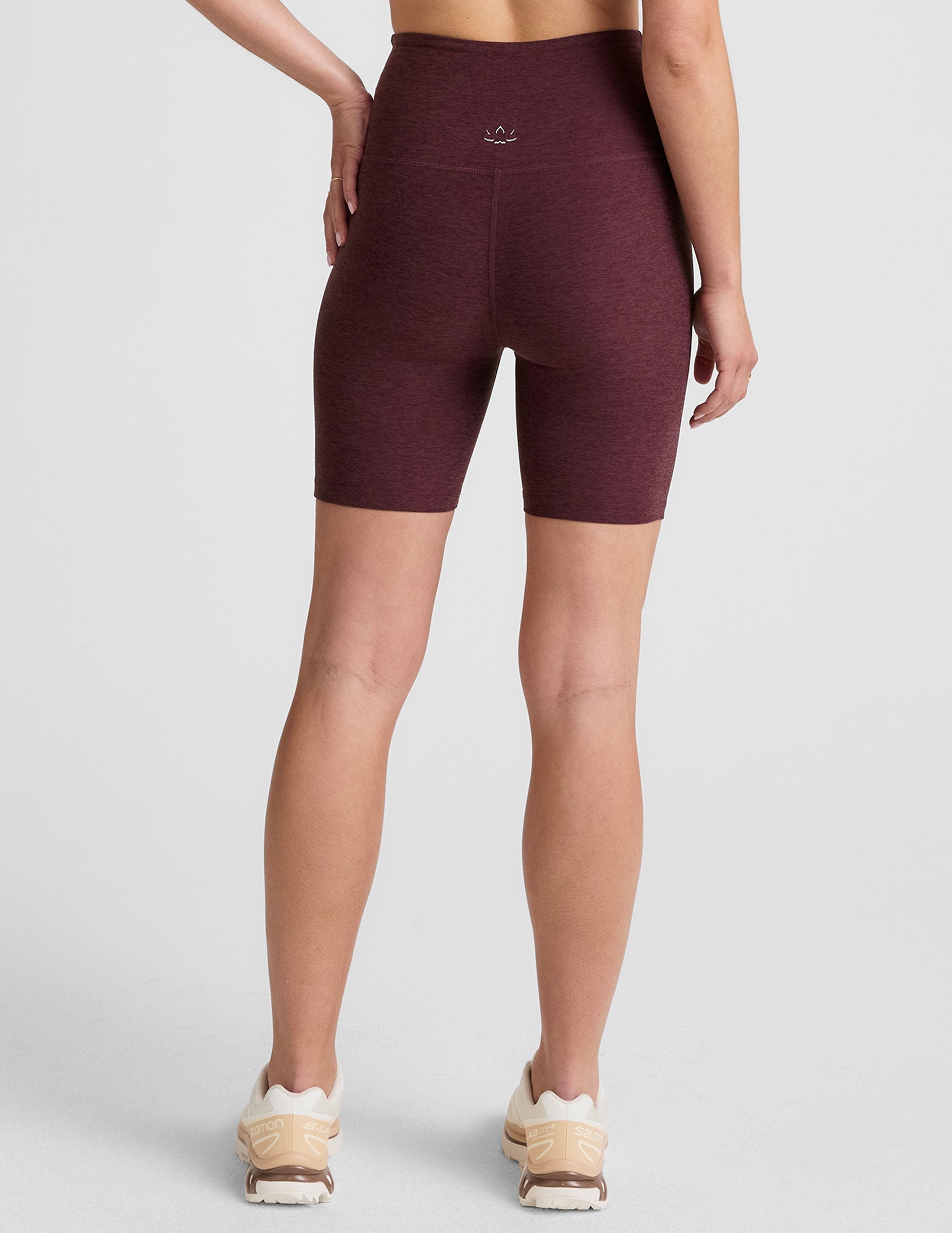 Beyond Yoga High Waisted 7" Spacedye Bike Shorts - Midnight Burgundy Heather
