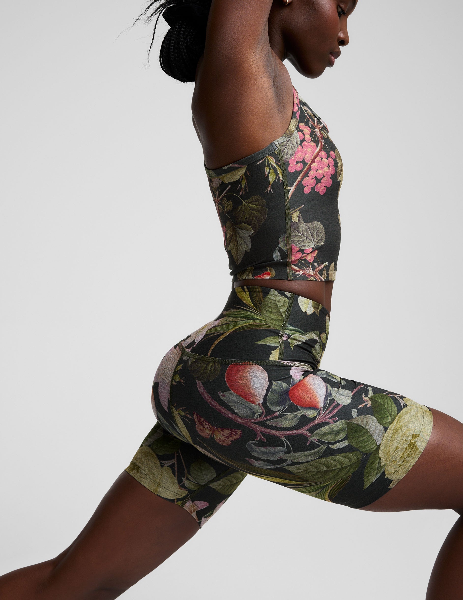 Beyond Yoga High Waisted Biker Botanical Garden Shorts - Multi-Color