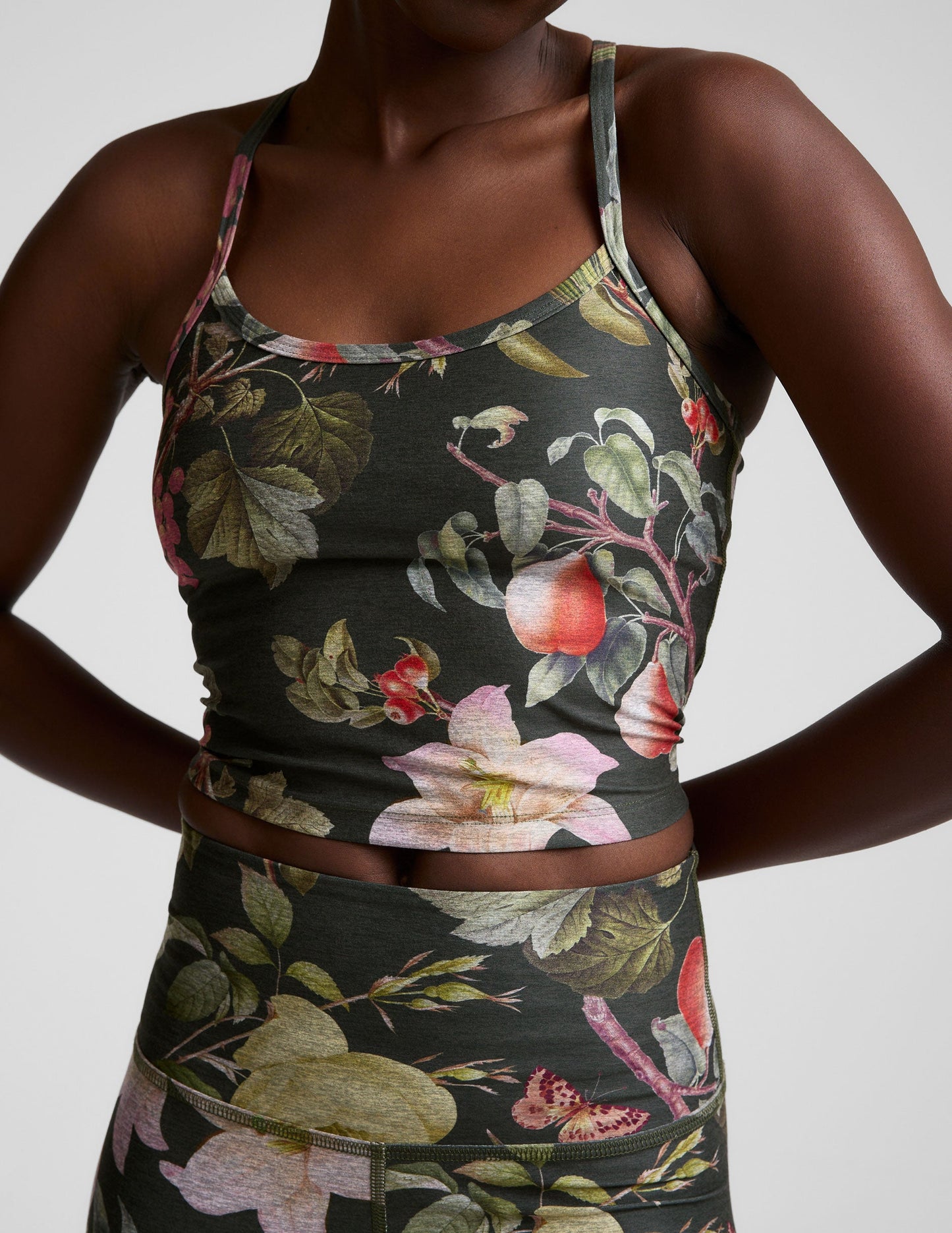 Beyond Yoga Botanical Garden SoftMark Slim Racerback Cropped Tank