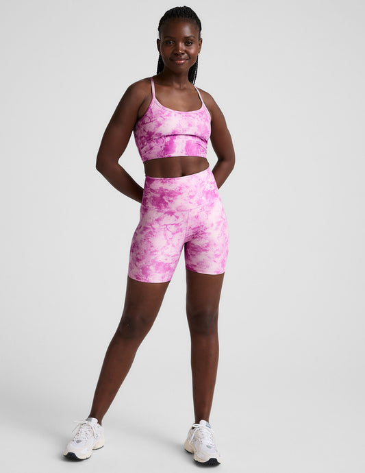 Beyond Yoga High Waisted Biker SoftMark Shorts - Sunset Violet Icedye