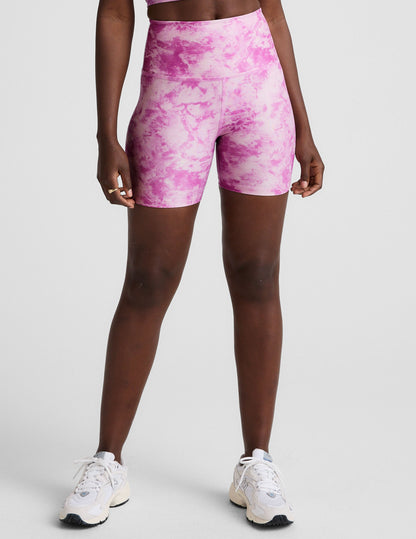 Beyond Yoga High Waisted Biker SoftMark Shorts - Sunset Violet Icedye
