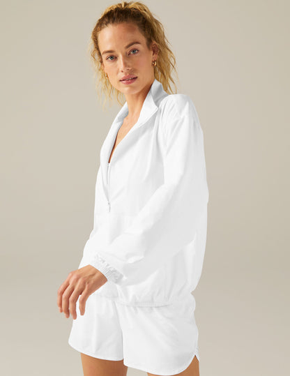 Beyond Yoga Stretch Woven In Stride Half Zip Pullover