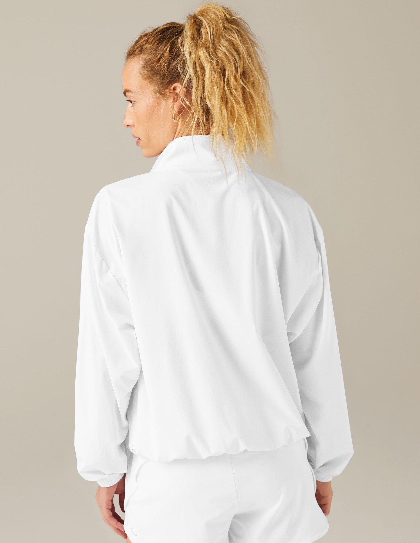 Beyond Yoga Stretch Woven In Stride Half Zip Pullover