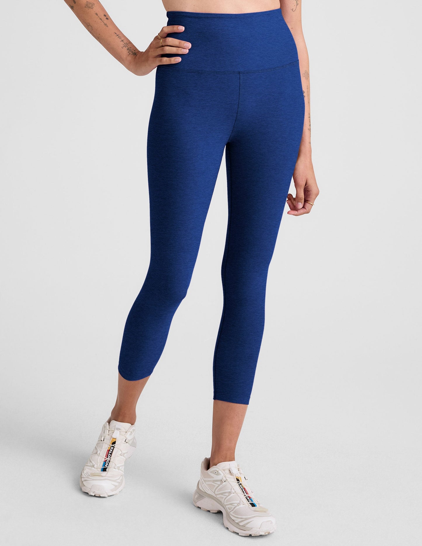 Beyond Yoga High Waisted Capri Spacedye Legging - Marine Blue Heather