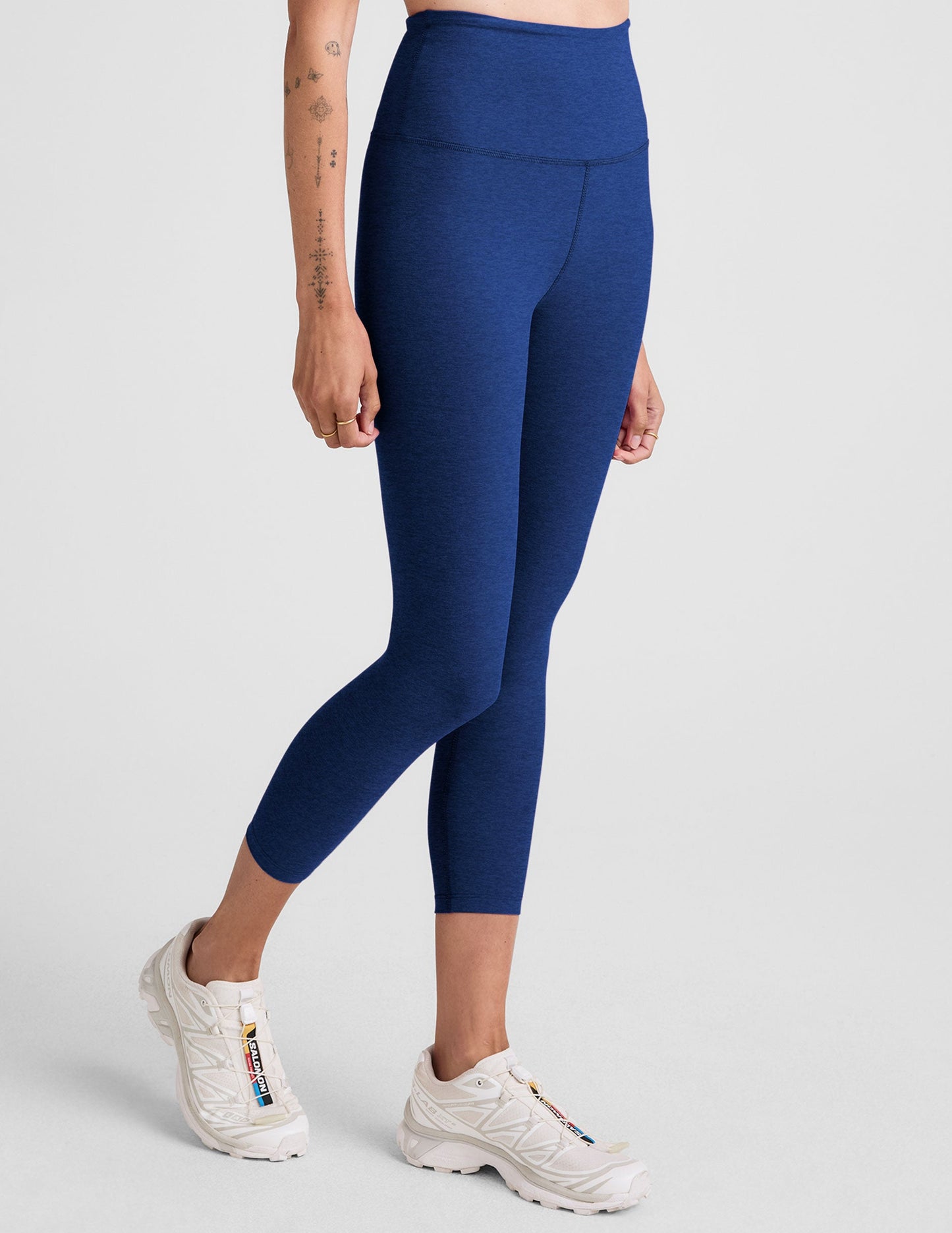 Beyond Yoga High Waisted Capri Spacedye Legging - Marine Blue Heather