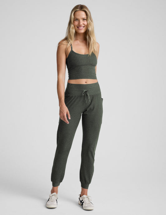Beyond Yoga High Waisted Spacedye Pocket Jogger - Dusty Forest Heather
