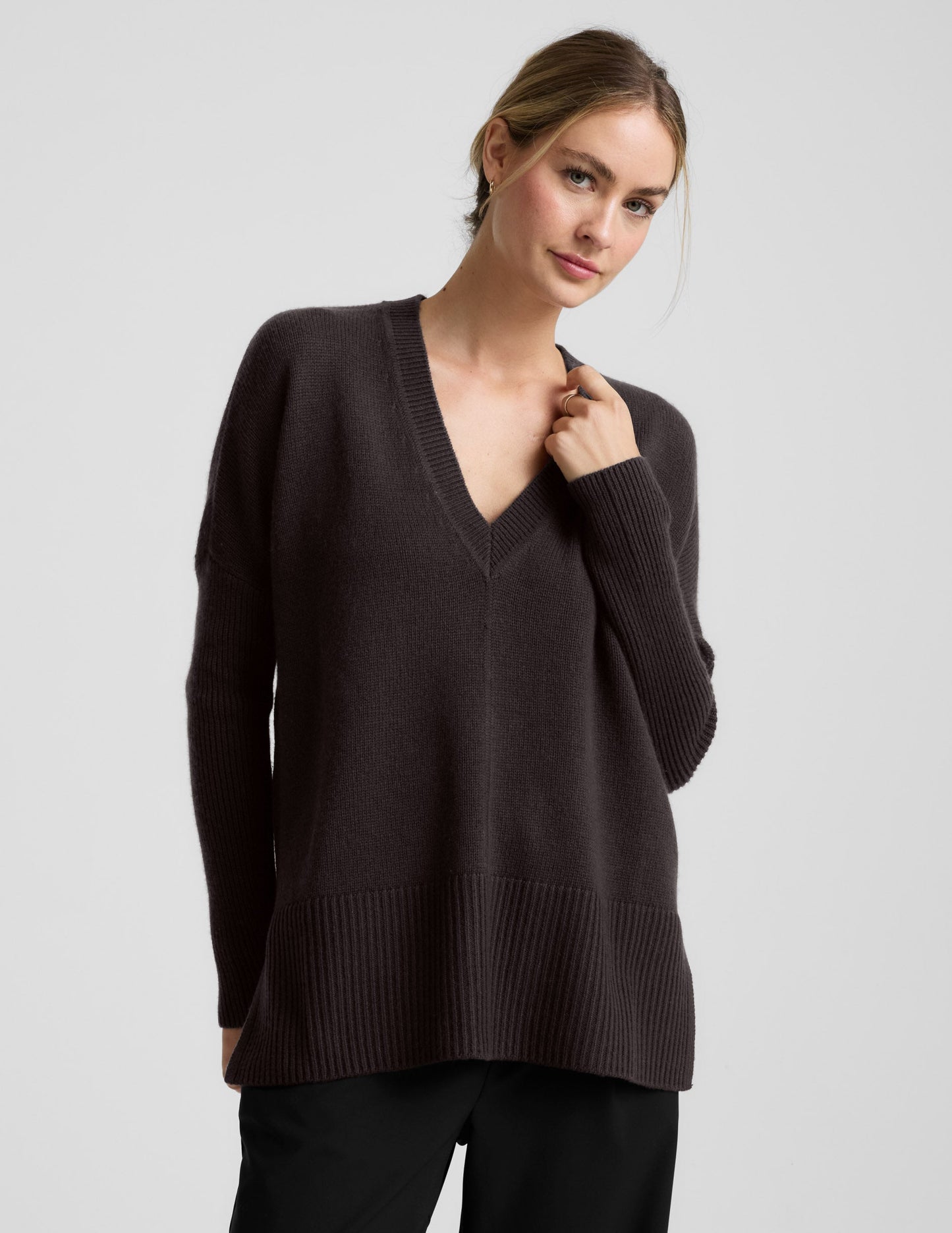 Beyond Yoga Wool-Cashmere V-Neck Sweater