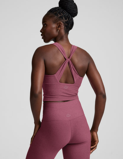 Beyond Yoga Spacedye Twist Through Cropped Tank